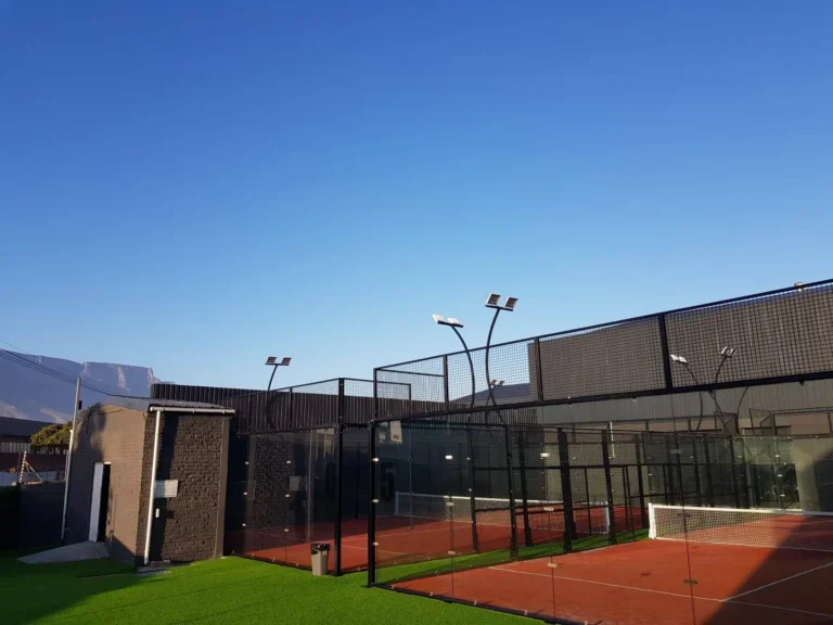The outdoor court at Arturf Padel Arena at first light