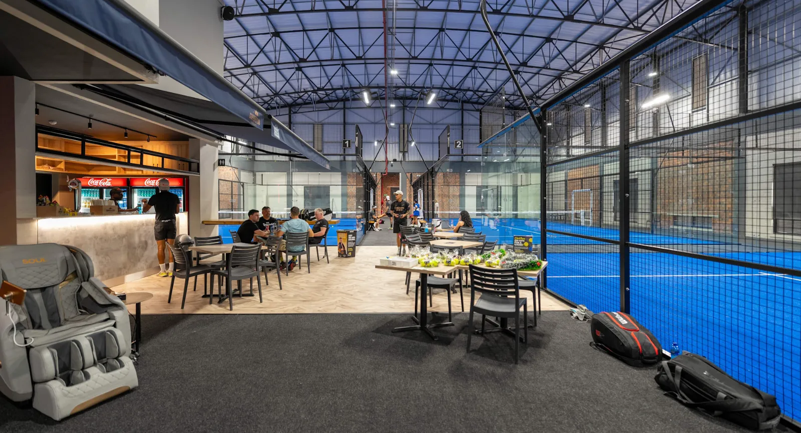 Café and lounge at Padel 365 Century City