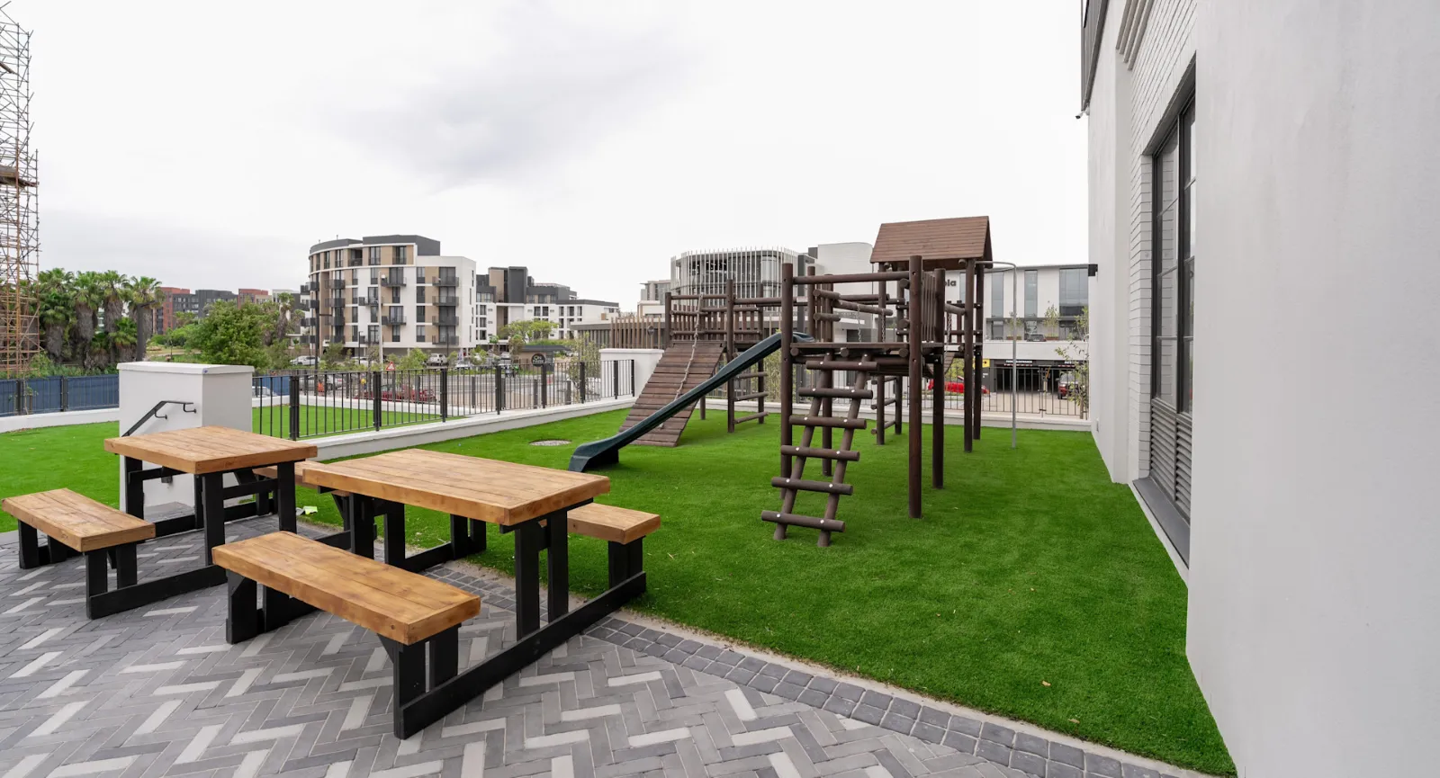 The outdoor play park at Padel 365 Century City