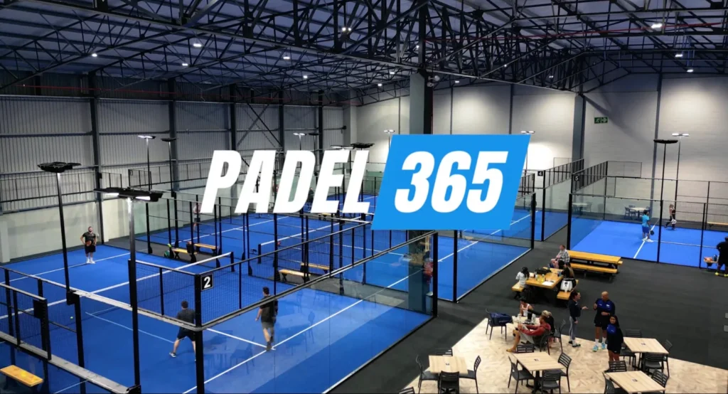 The indoor courts at Padel 365 Richmond Park from above