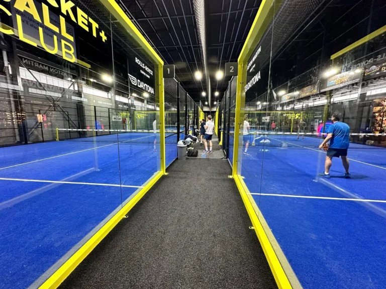 Players on the indoor courts at The Racket + Ball Club Bree Street